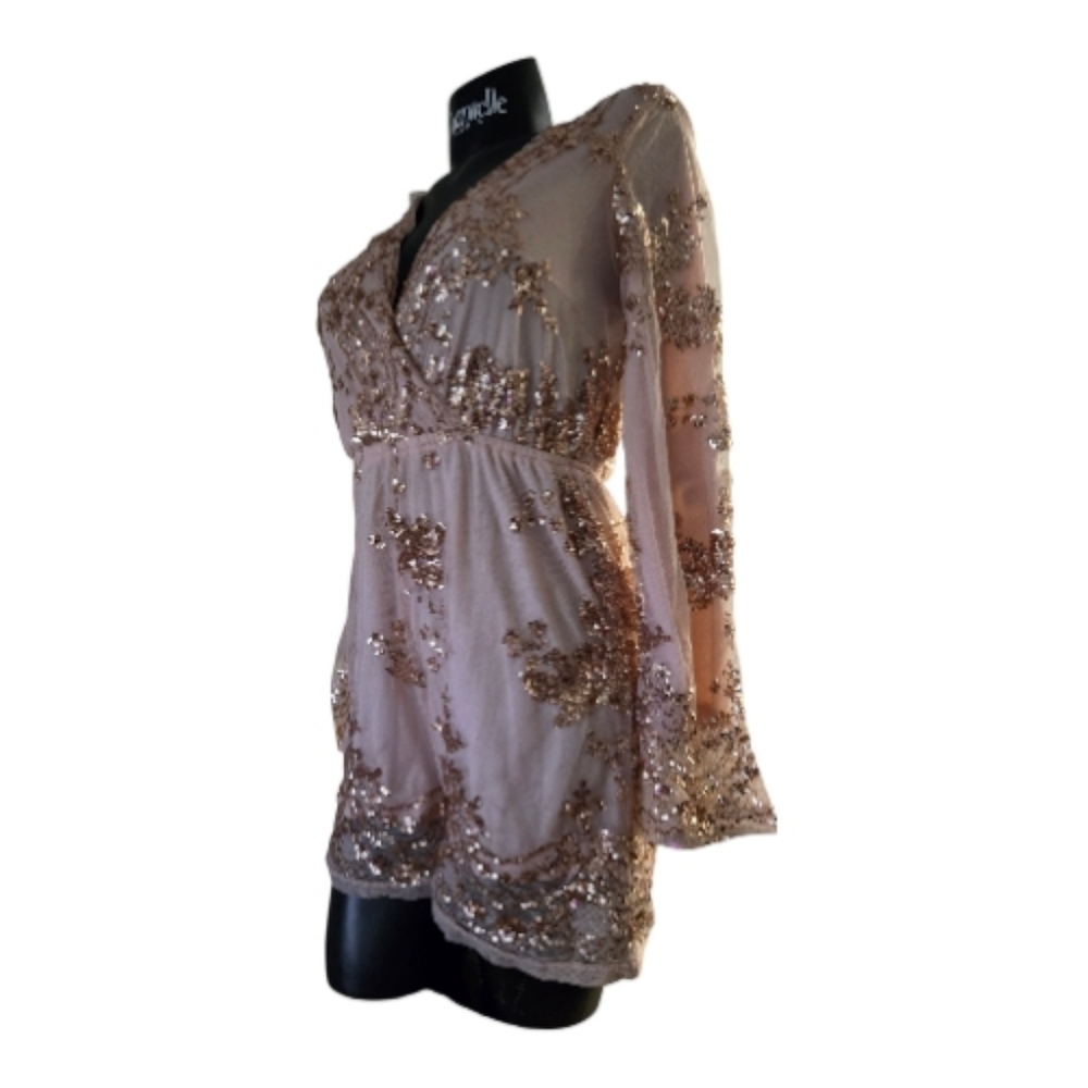 Sequin Embellished Dress With Shorts